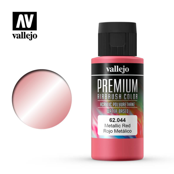 Vallejo Premium Airbrush Color Metallic Red 60ml  #VAL62.044