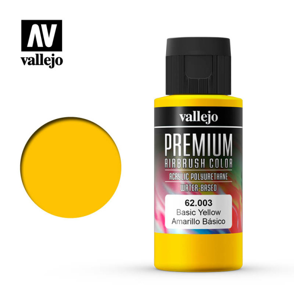 Vallejo Premium Airbrush Color Yellow  60ml  #VAL62.003