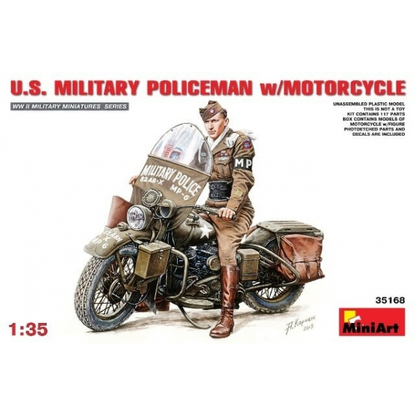 MiniArt 1:35 U.S.Military Policeman w/Motorcycle   MA35168
