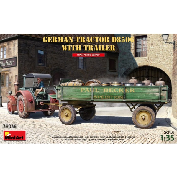 Miniart 1:35 German Tractor D8506 whit Trailer     MA38038