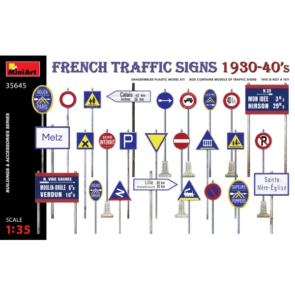 Miniart 1:35 French Traffic Signs 1930-40s     MA35645