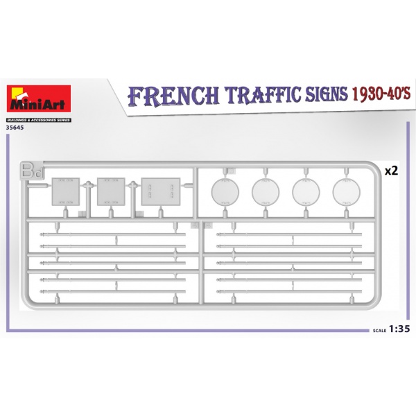 Miniart 1:35 French Traffic Signs 1930-40s     MA35645 - Afbeelding 2