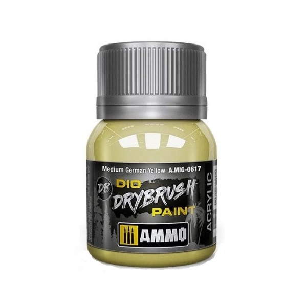 Ammo Mig Drybrush Paint  Medium German Yellow  40ml    MIG-0617
