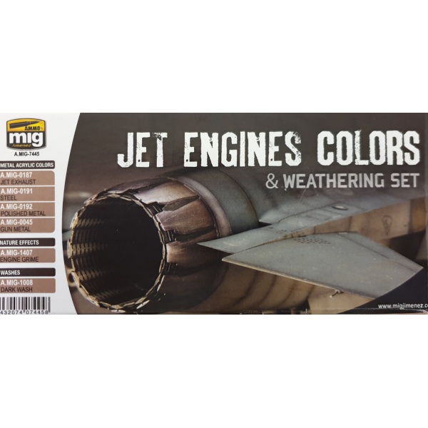 Ammo Mig Jet Engines Colors and Weathering Set     MIG7445