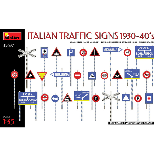 MiniArt 1:35 Italian Traffic Signs 1930-1940     MA35637