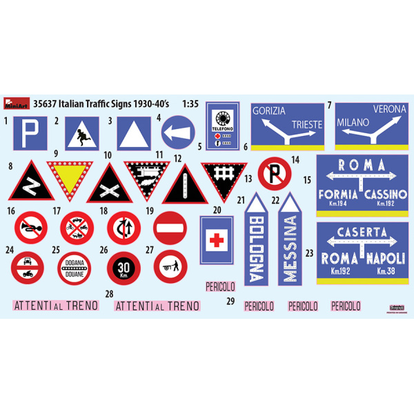 MiniArt 1:35 Italian Traffic Signs 1930-1940     MA35637 - Afbeelding 5