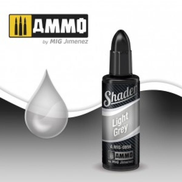 Ammo Mig  Shader  Light Grey  10ml  #0856