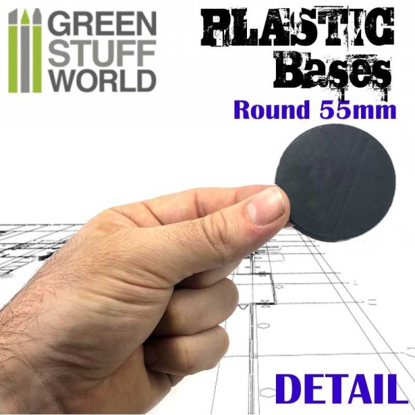 Green Stuff Plastic Bases - Round 55 mm BLACK     GSW9825 - Afbeelding 2