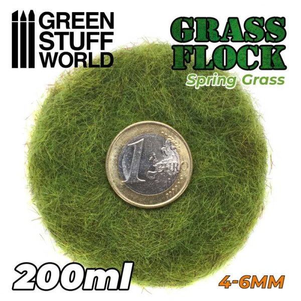 Green Stuff Static Grass Flock 4-6mm - SPRING GRASS - 200 ml GSW11157 - Afbeelding 2