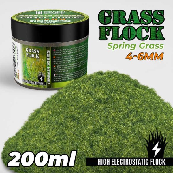 Green Stuff Static Grass Flock 4-6mm - SPRING GRASS - 200 ml GSW11157