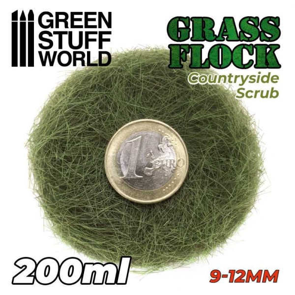 Green Stuff Static Grass Flock 9-12mm - COUNTRYSIDE SCRUB - 200 ml     GSW11168 - Afbeelding 2