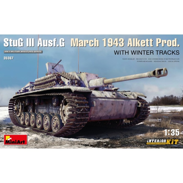 MiniArt 1:35 StuG III Ausf. G March 1943 AlKett Prod. Whit Winter Tracks     MA35367