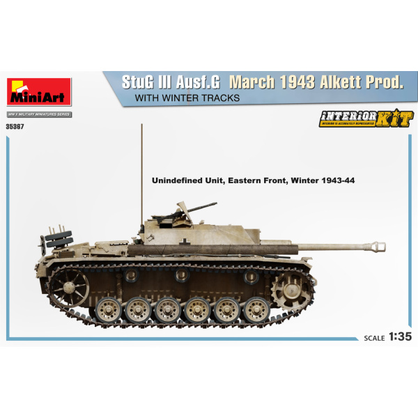 MiniArt 1:35 StuG III Ausf. G March 1943 AlKett Prod. Whit Winter Tracks     MA35367 - Afbeelding 2