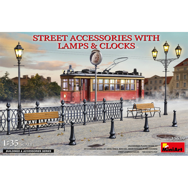 MiniArt 1:35 Street Accessories Whit Lamps & Clocks     MA35639