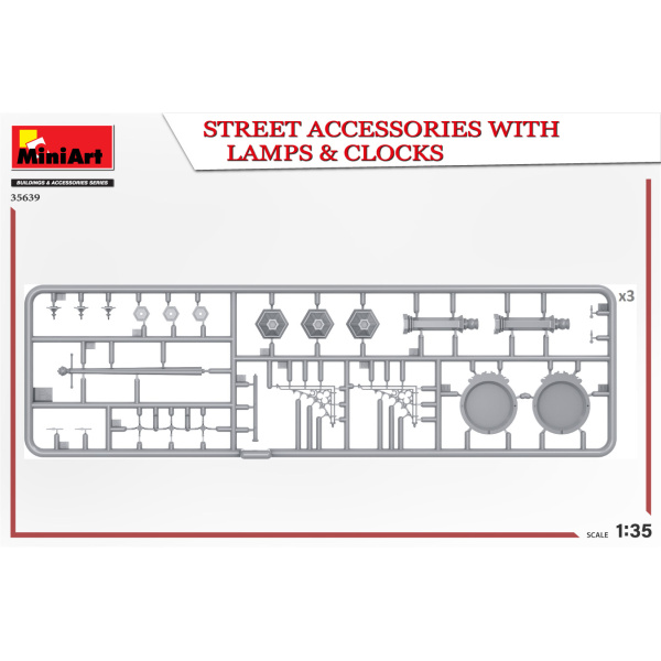 MiniArt 1:35 Street Accessories Whit Lamps & Clocks     MA35639 - Afbeelding 3