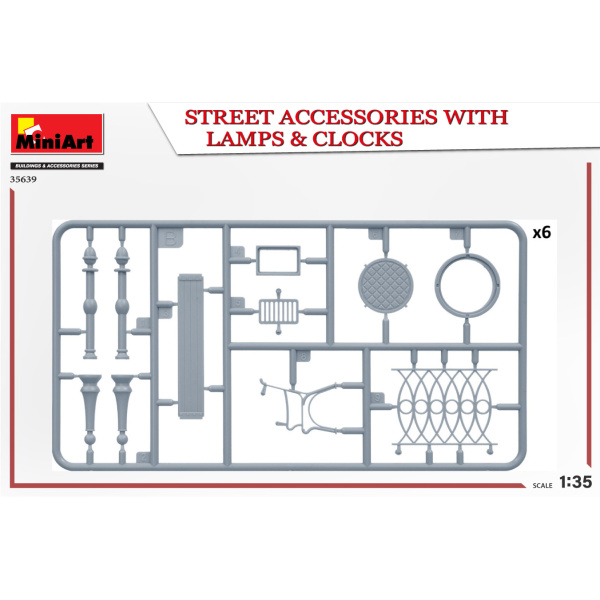 MiniArt 1:35 Street Accessories Whit Lamps & Clocks     MA35639 - Afbeelding 2