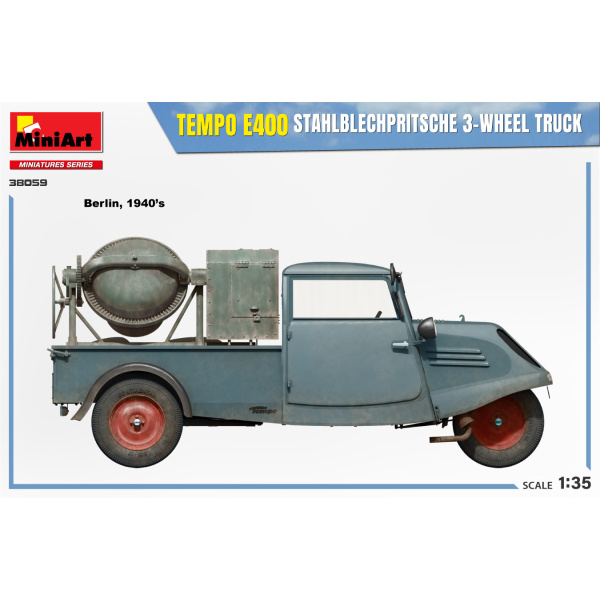 MiniArt 1:35 Tempo E400 Stahlblechpritsche 3-Wheel Truck     MA38059 - Afbeelding 4