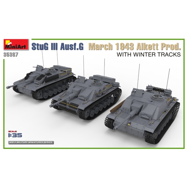 MiniArt 1:35 StuG III Ausf. G March 1943 AlKett Prod. Whit Winter Tracks     MA35367 - Afbeelding 5