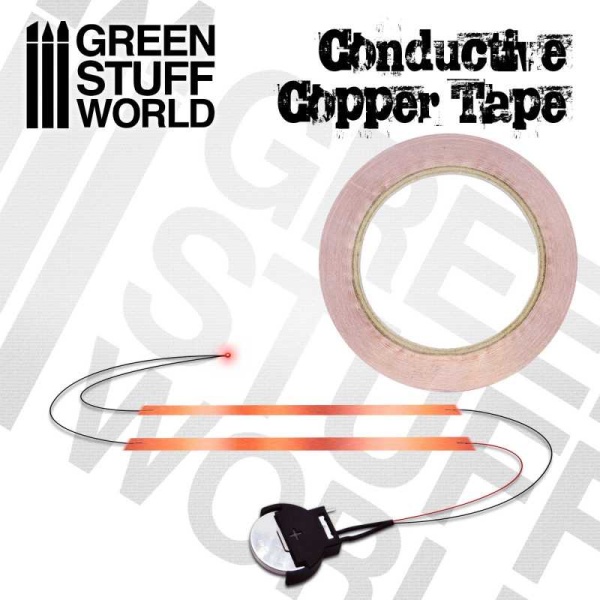 Green Stuff Conductive Copper Tape  3mm x 20 meter     GSW2165 - Afbeelding 2