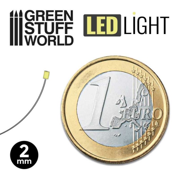 Green Stuff Warm White LED Lights 2mm ( 10 stuks ) GSW1383 - Afbeelding 2