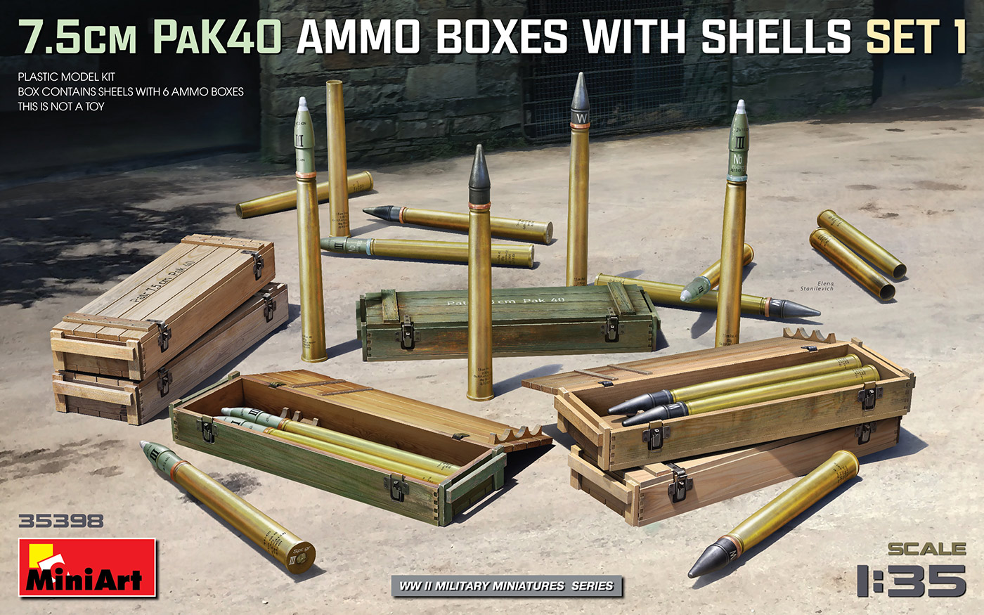 MiniArt 7.5cm Pak 40 Ammo Boxes Whit Shells Set 1 De Heilige Koe Deventer