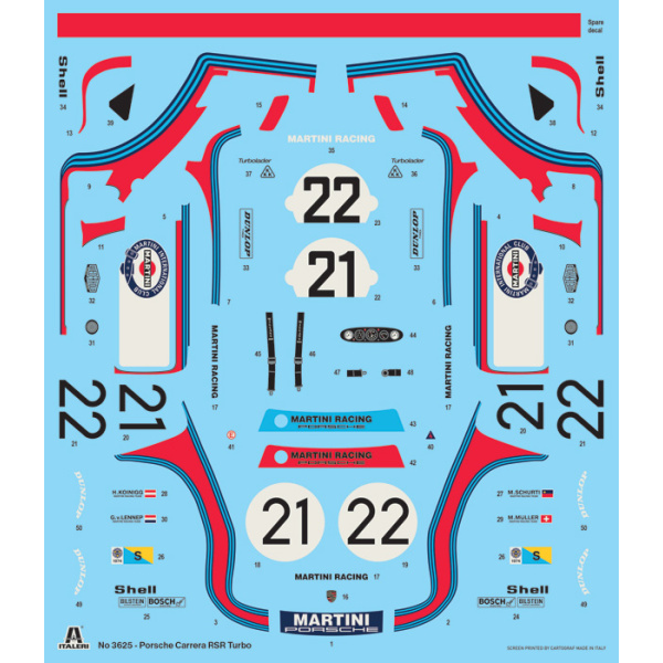 Italeri 1:24 Porsche Carrera RSR Turbo  Easy Kit     IT3625 - Afbeelding 2