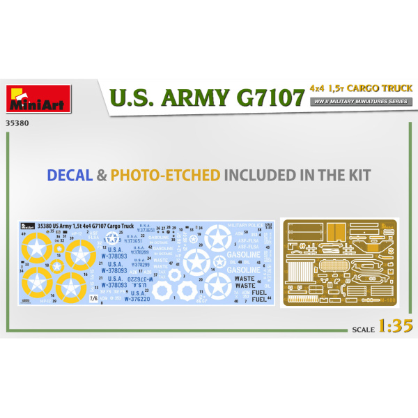 MiniArt 1:35 U.S. Army G7107 4x4 1,5t Cargo Truck     MA35380 - Afbeelding 2