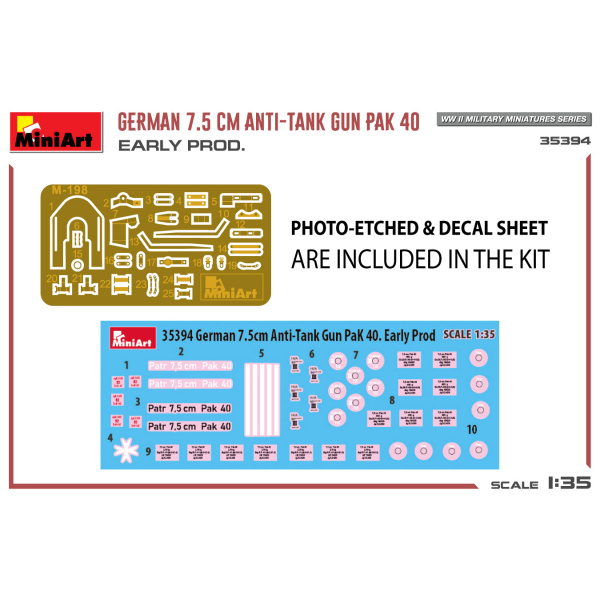 MiniArt 1:35 german 7.5cm Anti-Tank Gun Pak 40. Early Prod.     MA35394 - Afbeelding 2