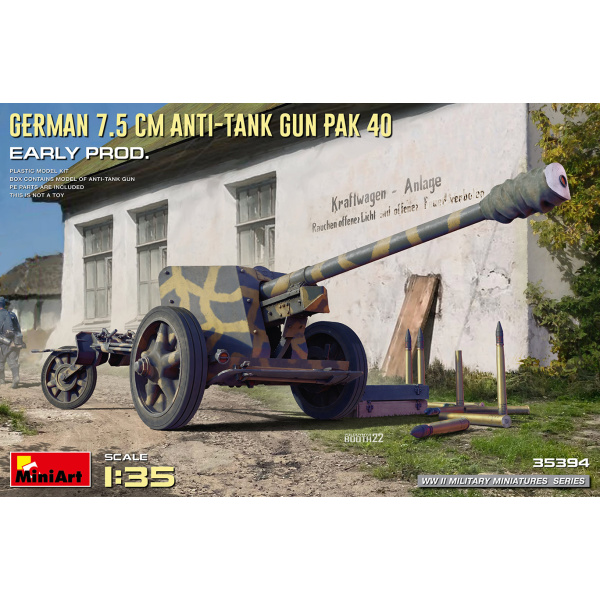 MiniArt 1:35 german 7.5cm Anti-Tank Gun Pak 40. Early Prod.     MA35394