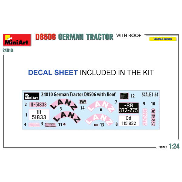 MiniArt 1:24 German Tractor D8506 Whit Roof     MA24010 - Afbeelding 5