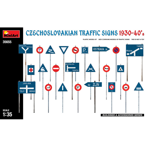 MiniArt 1:35 Czechoslovakian Traffic Signs 1930-40s     MA35655