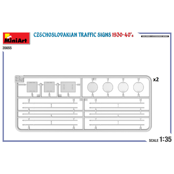 MiniArt 1:35 Czechoslovakian Traffic Signs 1930-40s     MA35655 - Afbeelding 2