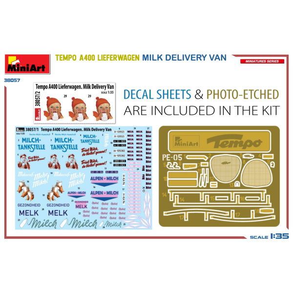 MiniArt 1:35 Tempo A400 Lieferwagen. Milk Delivery Van     MA38057 - Afbeelding 5