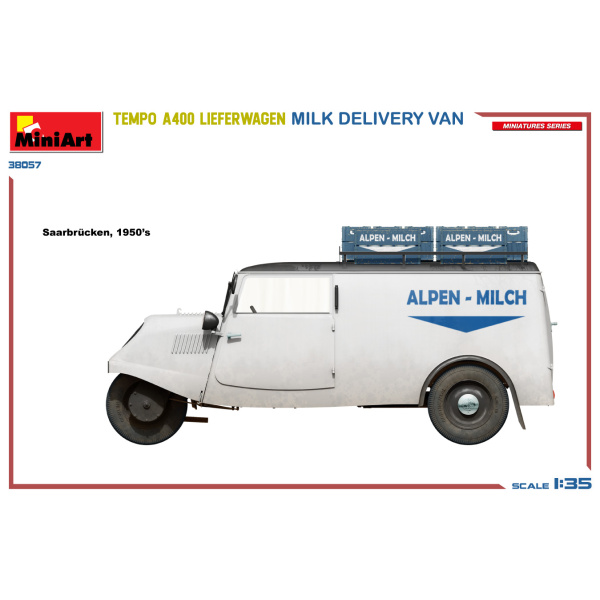 MiniArt 1:35 Tempo A400 Lieferwagen. Milk Delivery Van     MA38057 - Afbeelding 3