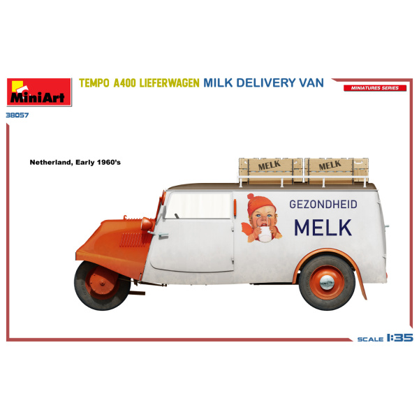 MiniArt 1:35 Tempo A400 Lieferwagen. Milk Delivery Van     MA38057 - Afbeelding 2