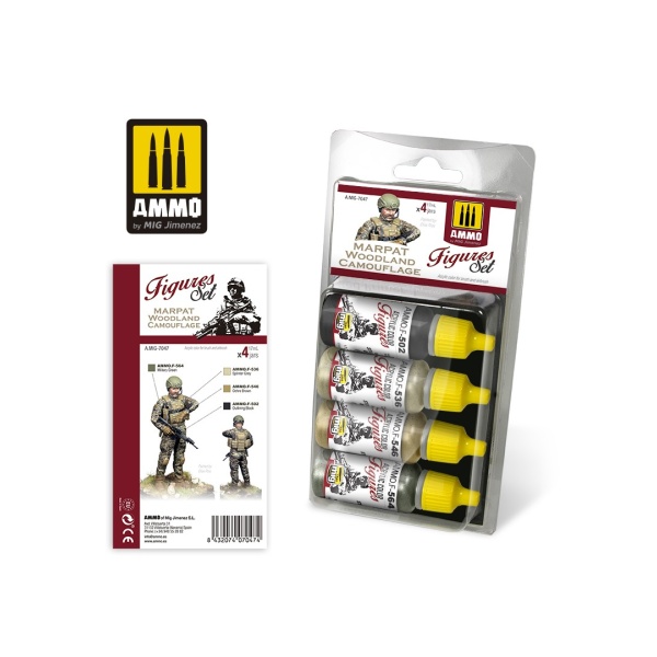 Ammo Mig Marpat Woodland Camouflage Figures Color Set     MIG7047