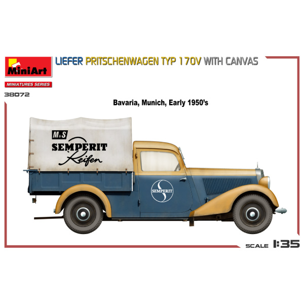 MiniArt 1:35 Liefer Pritschenwagen Typ 170V whit Canvas     MA38072 - Afbeelding 4