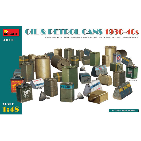 MiniArt 1:48 Oil & Petrol Cans  1930-1940s     MA49006