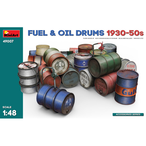 MiniArt 1:48 Fuel & Oil Drums 1930-50s MA49007