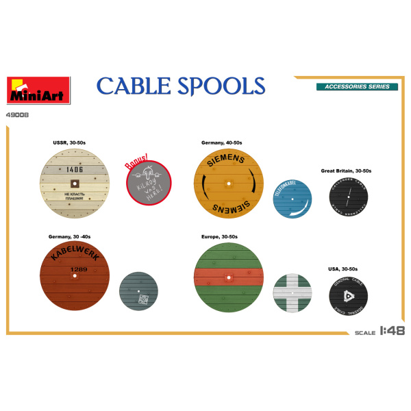 MiniArt 1:48 Cable Spools     MA49008 - Afbeelding 2