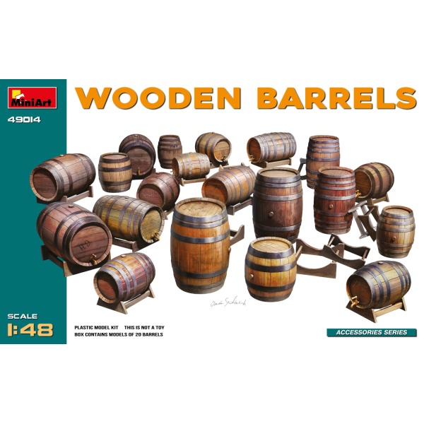 MiniArt 1:48 Wooden Barrels     MA49014