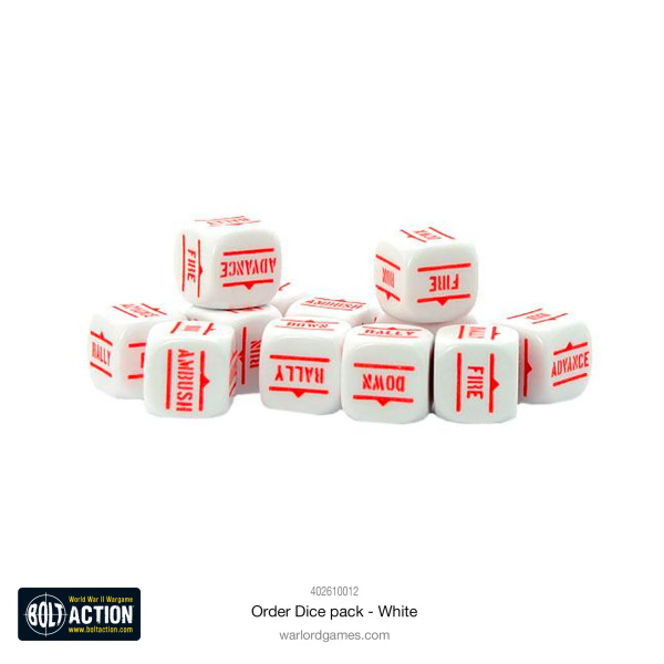Bolt Action Order Dice Pack White (12) 402616012