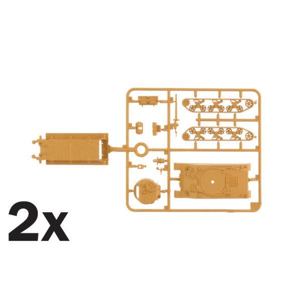 Italeri 1:72 M4A2 Sherman III Fast Assembly ( bevat 2 modellen ) IT7511 - Afbeelding 2