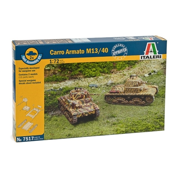 Italeri 1:72 Carro Armato M13/40 Fast Assembly ( bevat 2 modellen )     IT7517