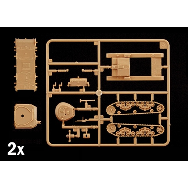 Italeri 1:72 Carro Armato M13/40 Fast Assembly ( bevat 2 modellen )     IT7517 - Afbeelding 2