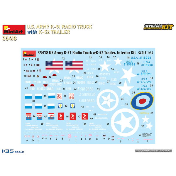 MiniArt 1:35 U.S. Army K-51 Radio Truck whit K-52 Trailer  Interior Kit     MA35418 - Afbeelding 7