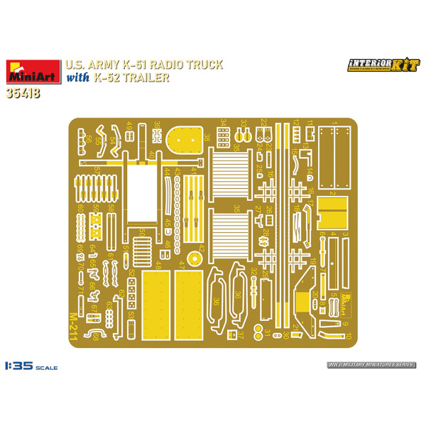 MiniArt 1:35 U.S. Army K-51 Radio Truck whit K-52 Trailer  Interior Kit     MA35418 - Afbeelding 6