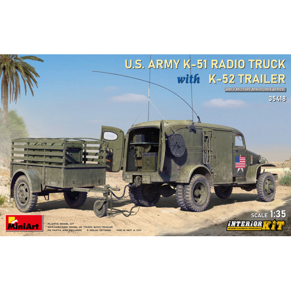 MiniArt 1:35 U.S. Army K-51 Radio Truck whit K-52 Trailer  Interior Kit     MA35418