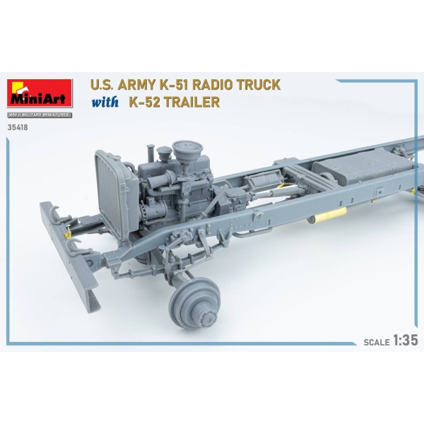 MiniArt 1:35 U.S. Army K-51 Radio Truck whit K-52 Trailer  Interior Kit     MA35418 - Afbeelding 2