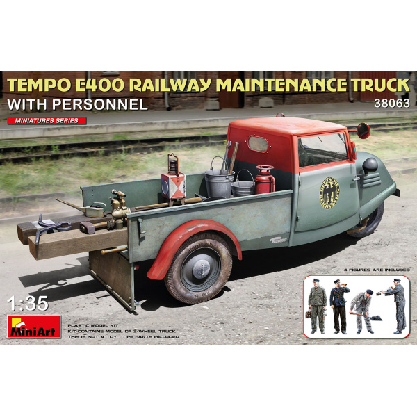 MiniArt 1:35 Tempo E400 Railway Maintenance Truck whit personnel     MA38063